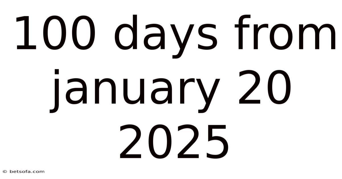 100 Days From January 20 2025