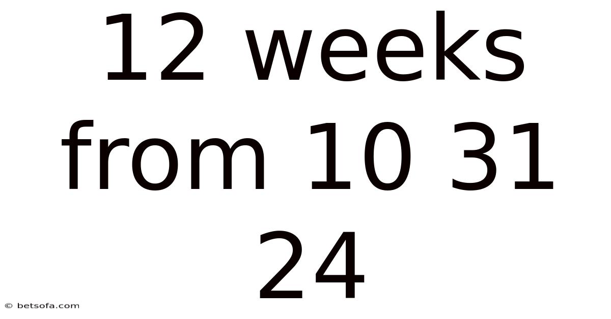 12 Weeks From 10 31 24