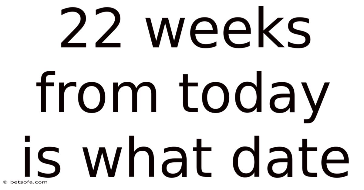 22 Weeks From Today Is What Date