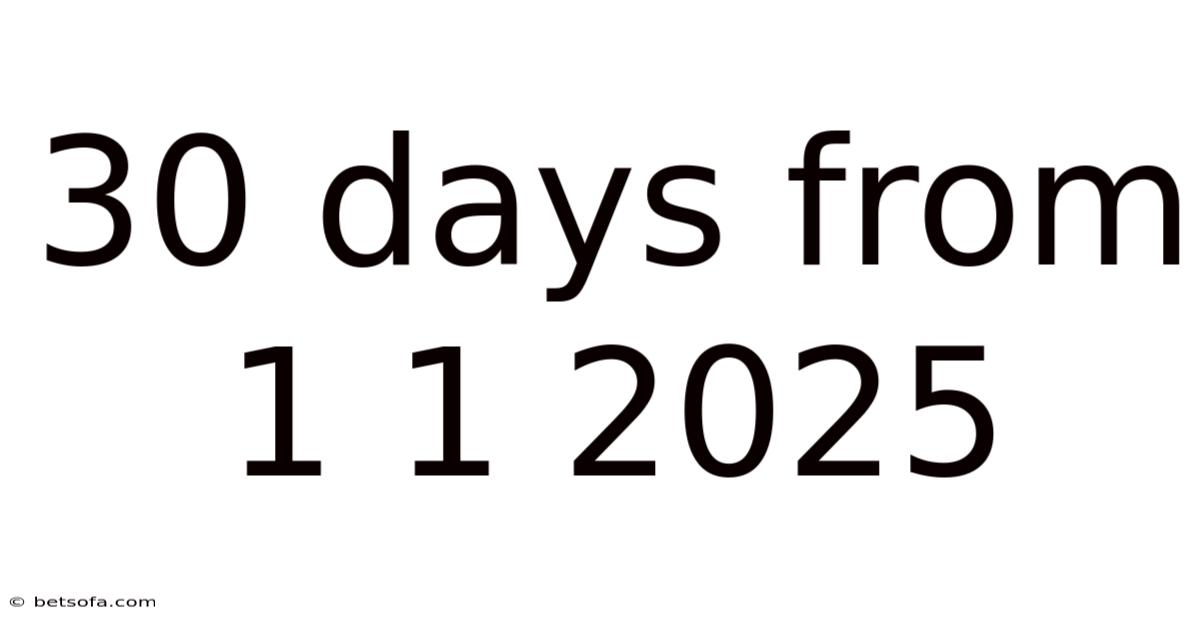 30 Days From 1 1 2025