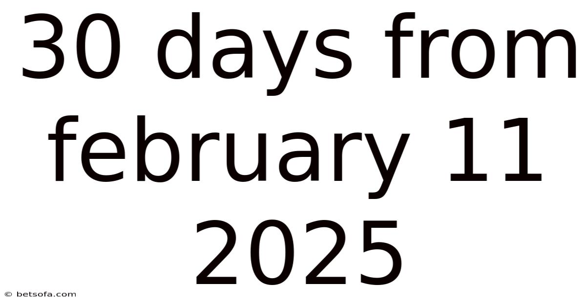 30 Days From February 11 2025