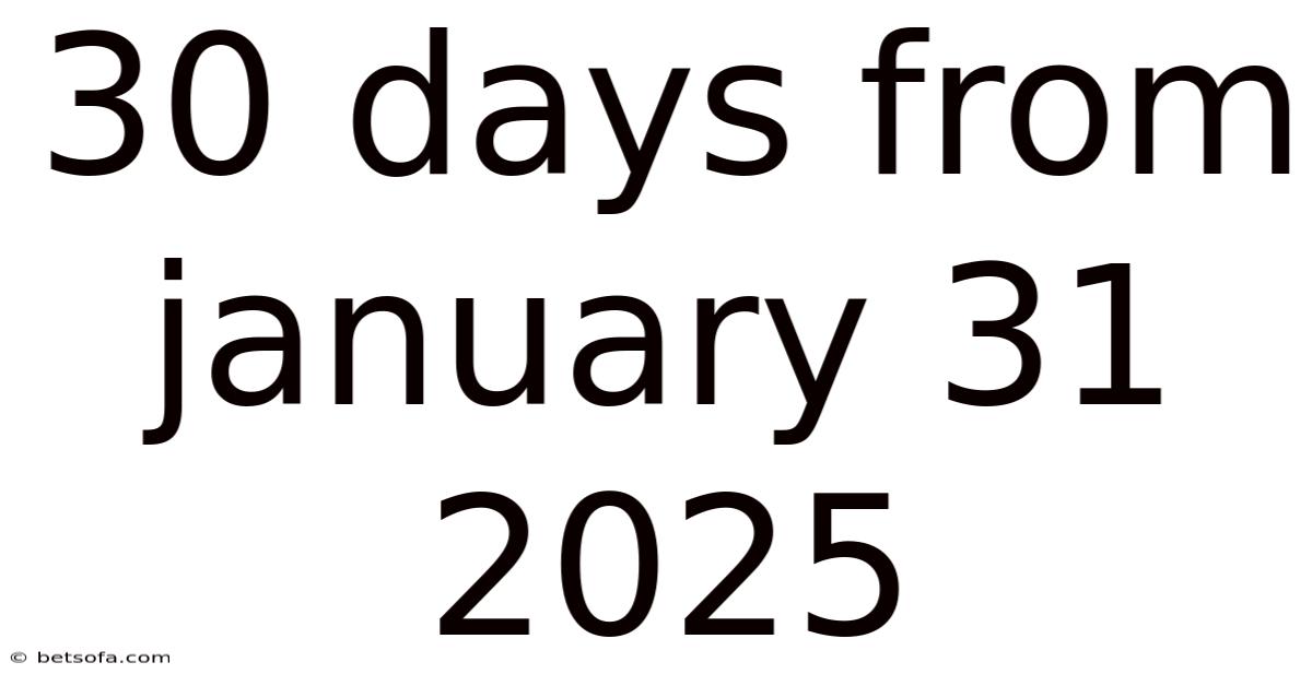 30 Days From January 31 2025