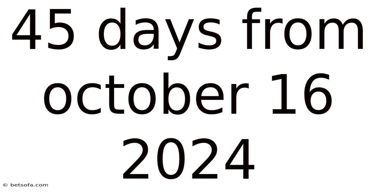 45 Days From October 16 2024