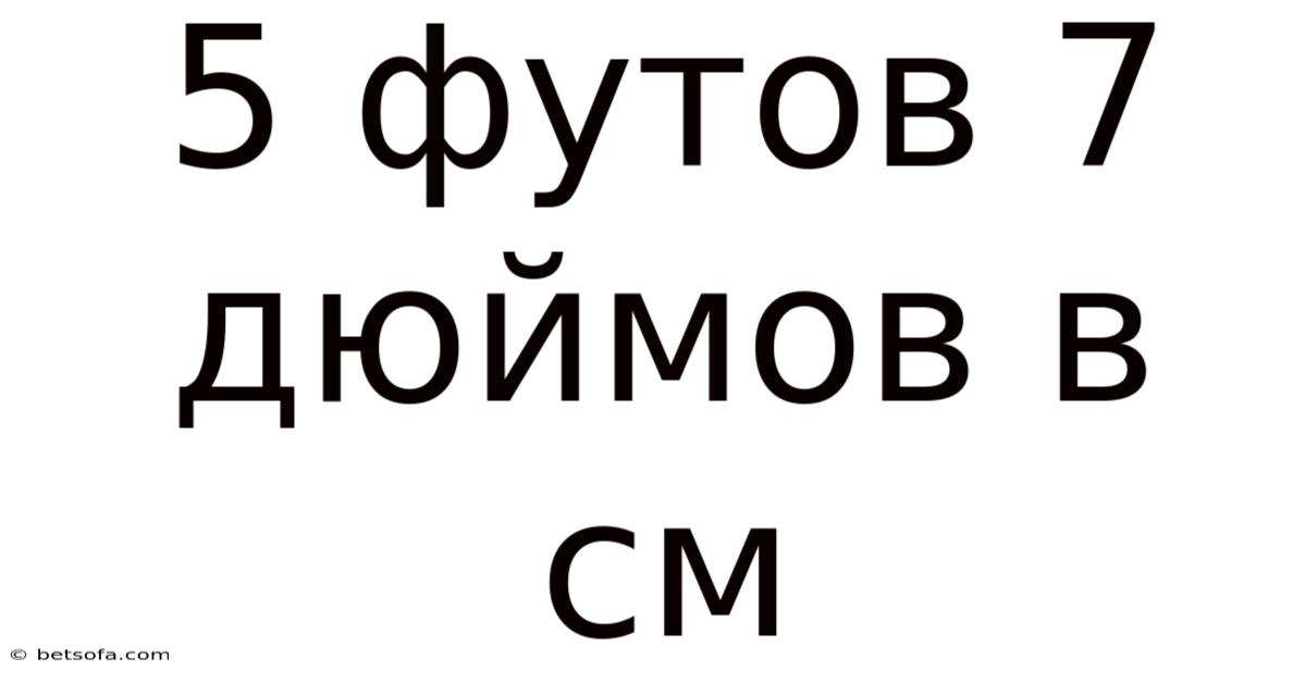 5 Футов 7 Дюймов В См