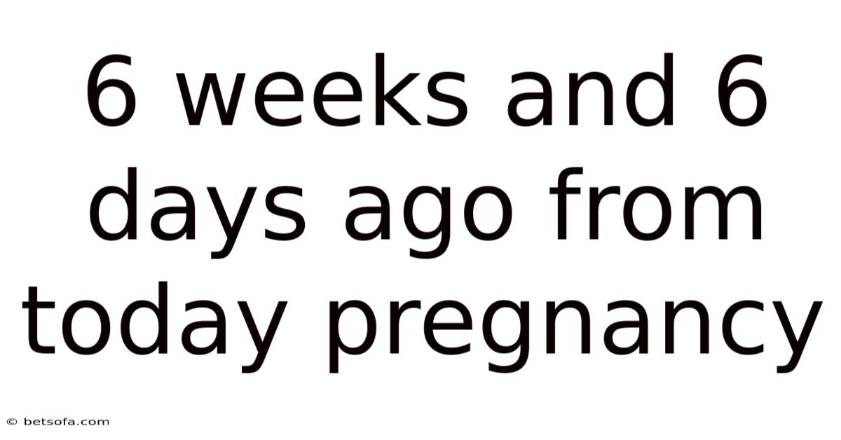 6 Weeks And 6 Days Ago From Today Pregnancy