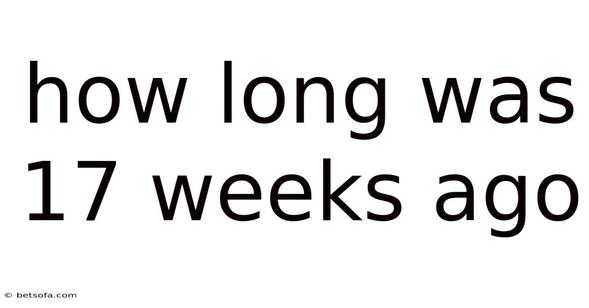 How Long Was 17 Weeks Ago