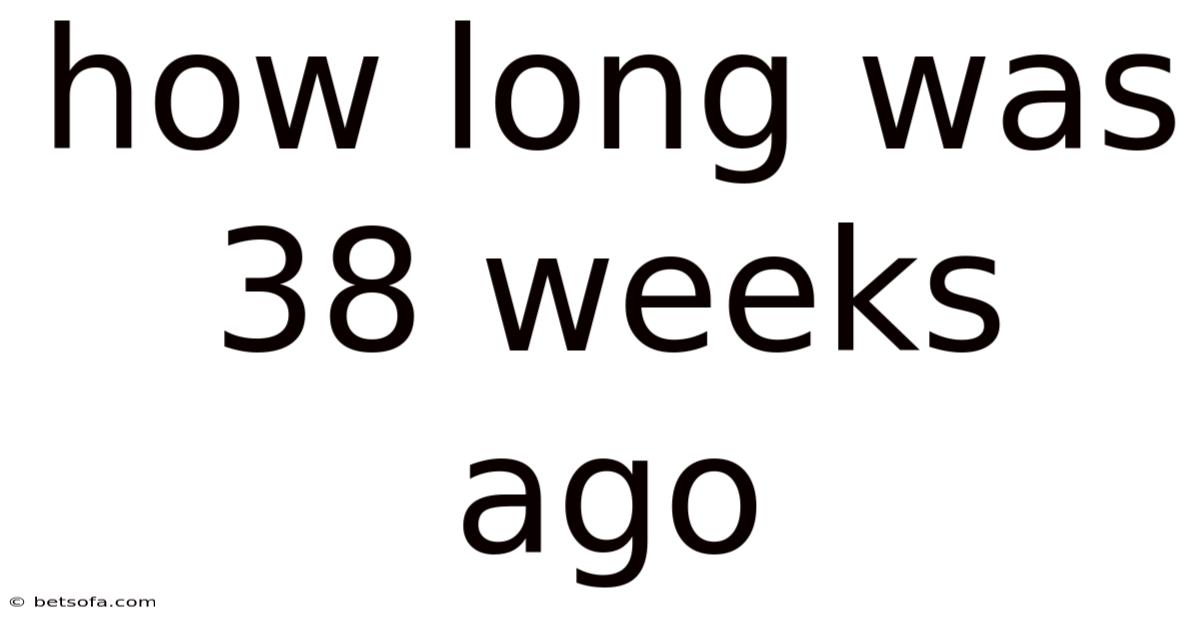 How Long Was 38 Weeks Ago