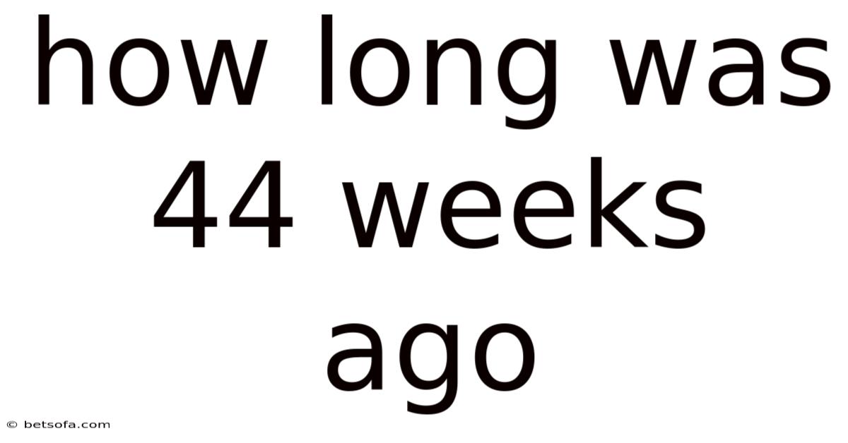 How Long Was 44 Weeks Ago