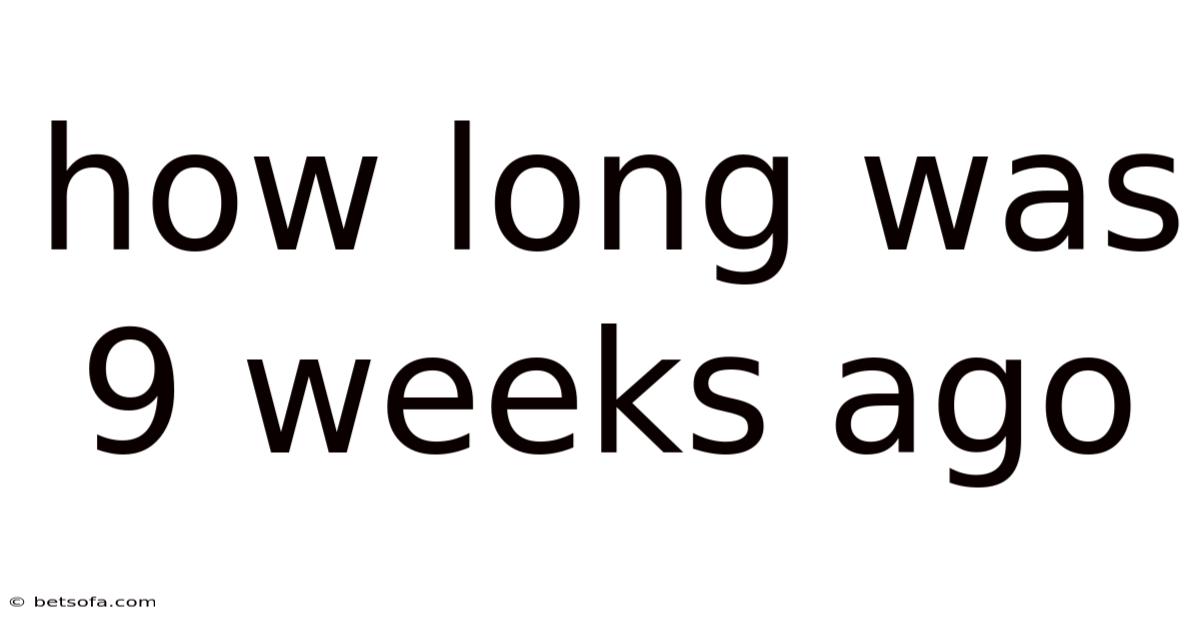 How Long Was 9 Weeks Ago