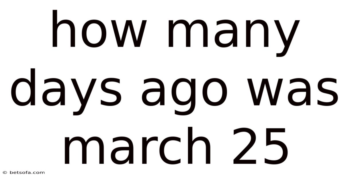 How Many Days Ago Was March 25