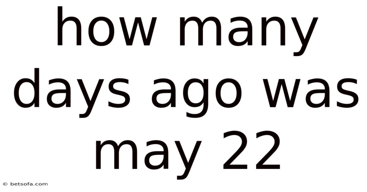 How Many Days Ago Was May 22