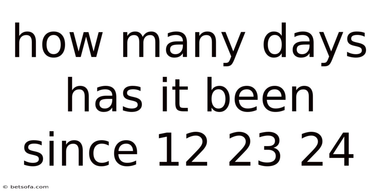 How Many Days Has It Been Since 12 23 24