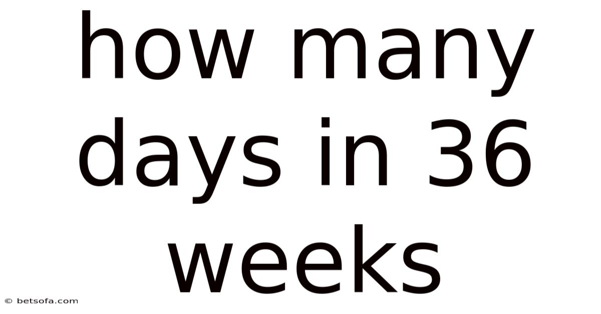 How Many Days In 36 Weeks