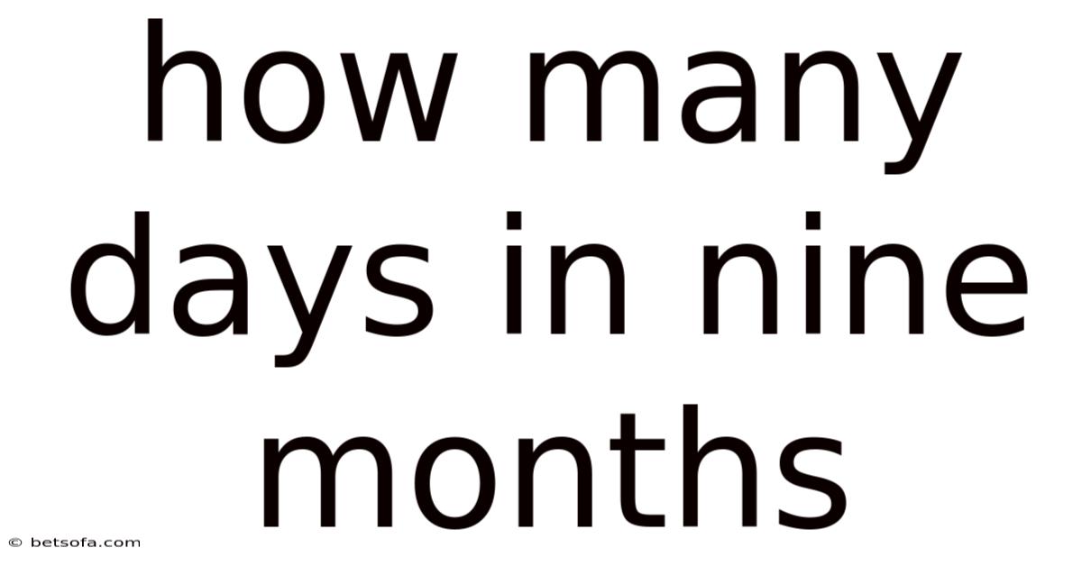 How Many Days In Nine Months