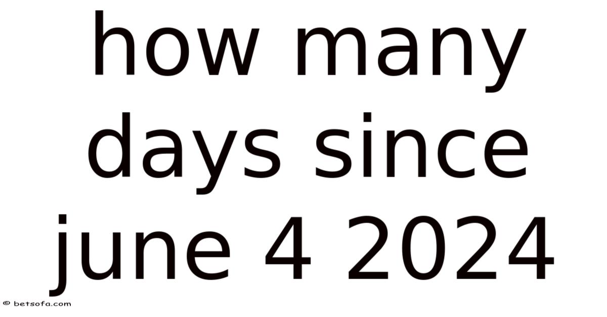 How Many Days Since June 4 2024