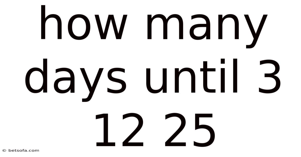 How Many Days Until 3 12 25