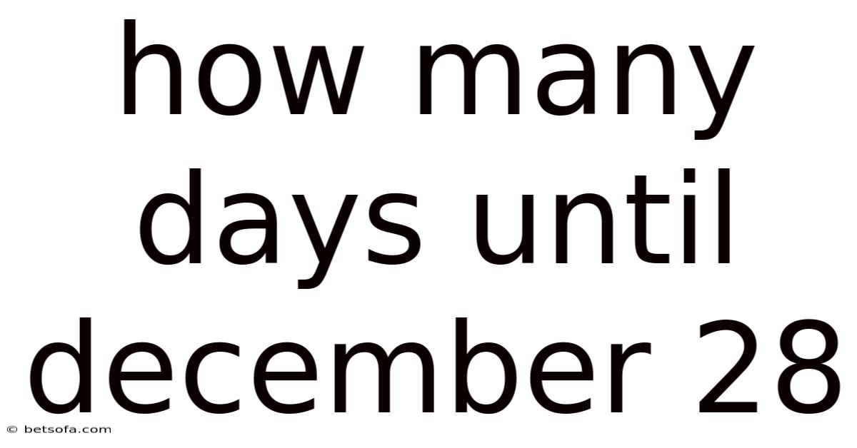 How Many Days Until December 28