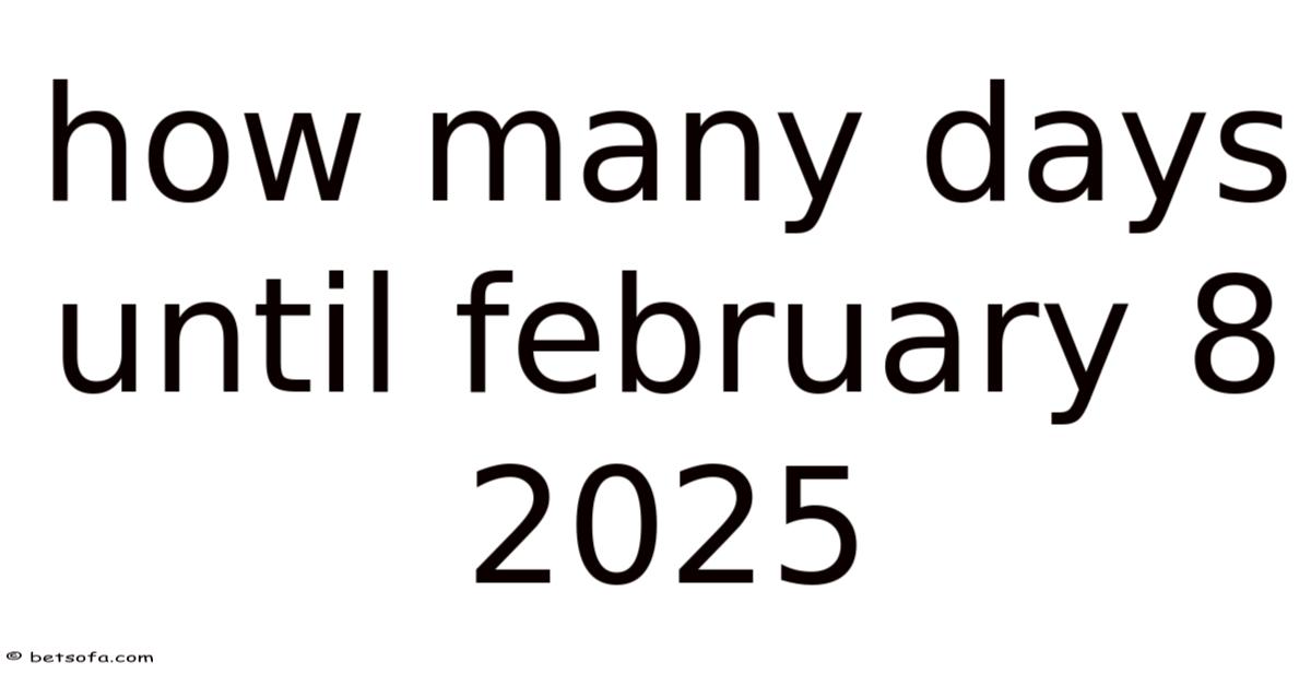 How Many Days Until February 8 2025