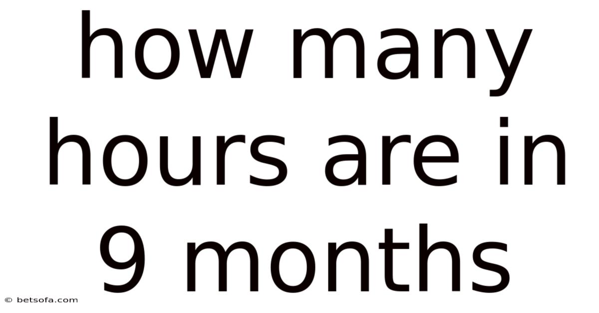 How Many Hours Are In 9 Months