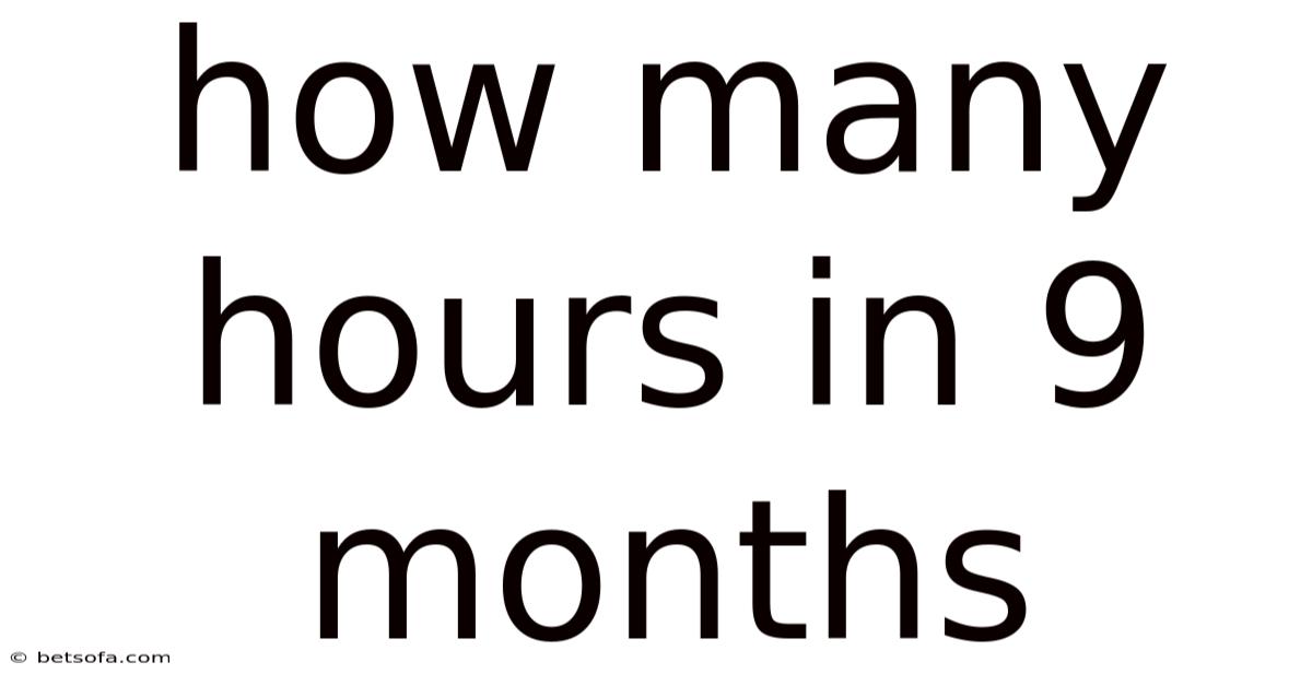 How Many Hours In 9 Months