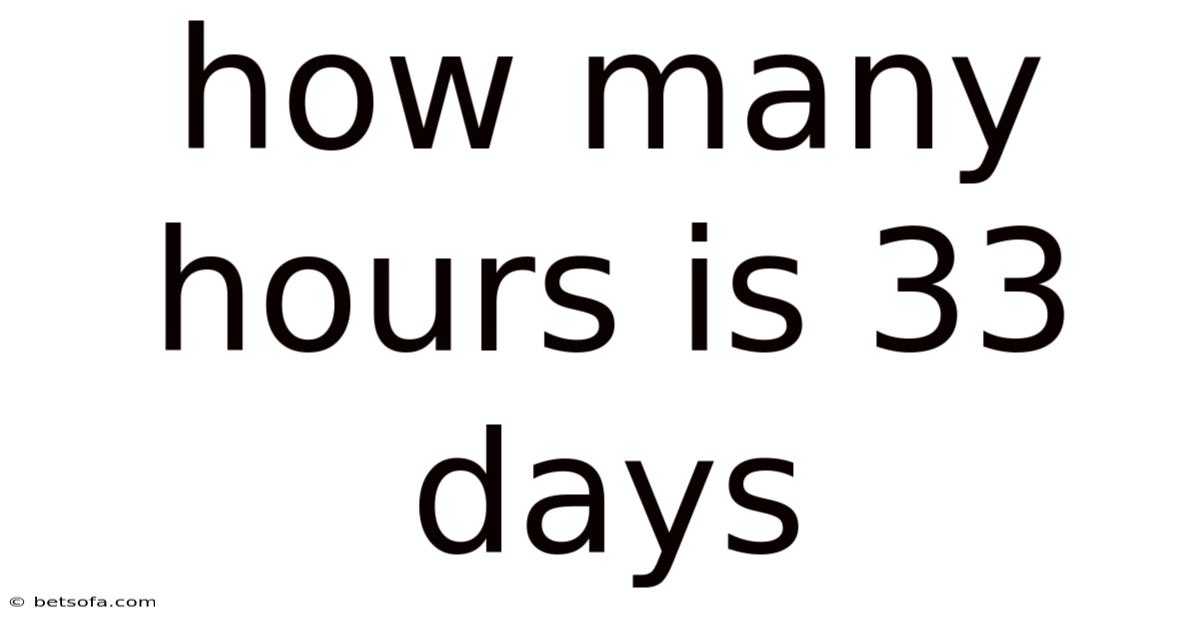 How Many Hours Is 33 Days