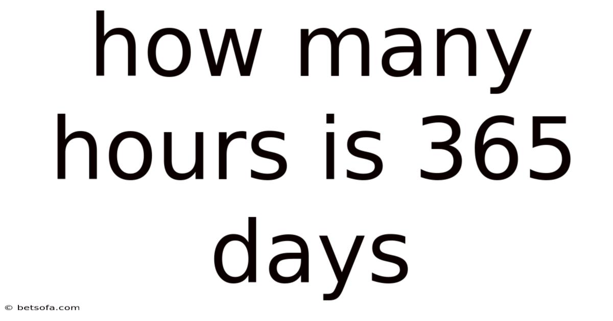 How Many Hours Is 365 Days