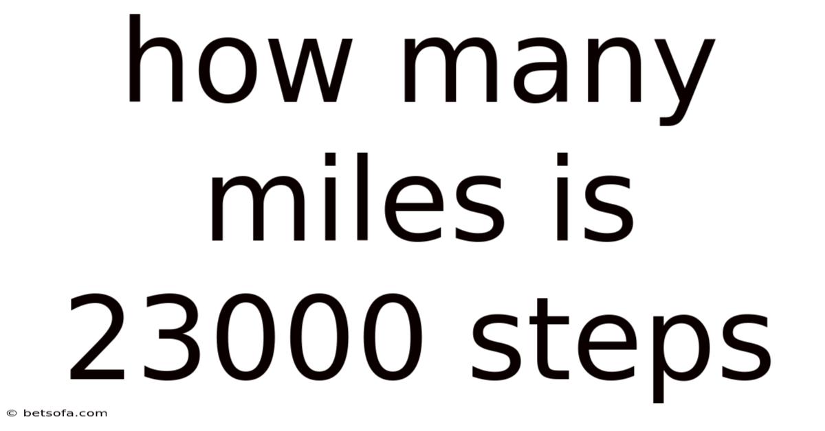How Many Miles Is 23000 Steps