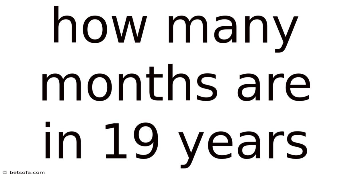 How Many Months Are In 19 Years