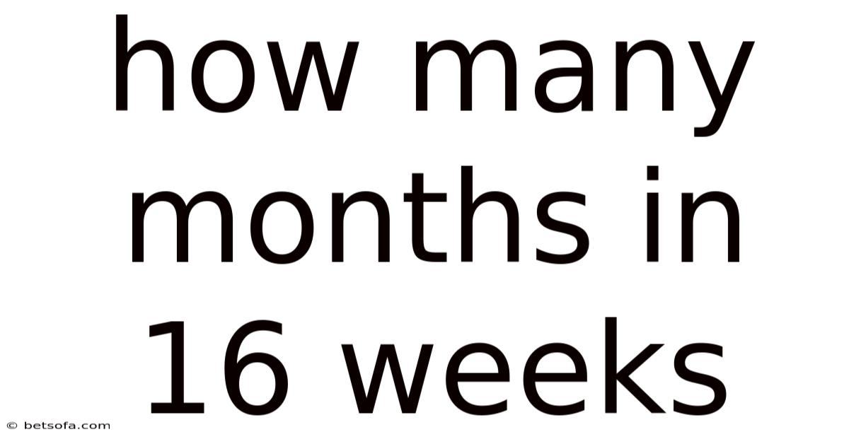 How Many Months In 16 Weeks