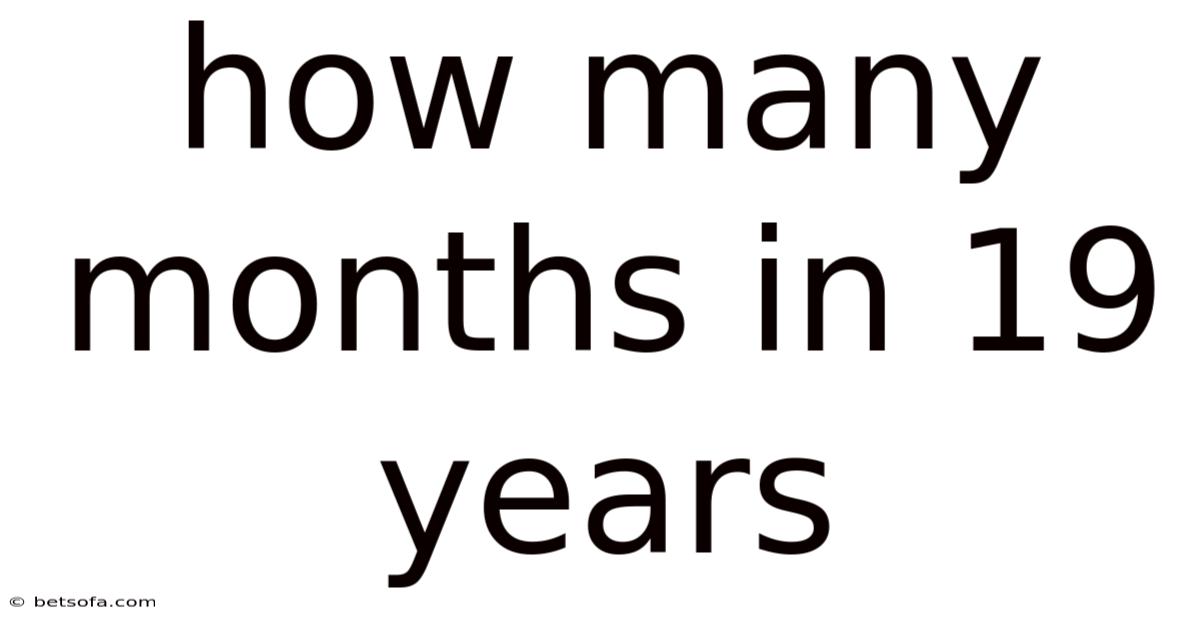 How Many Months In 19 Years