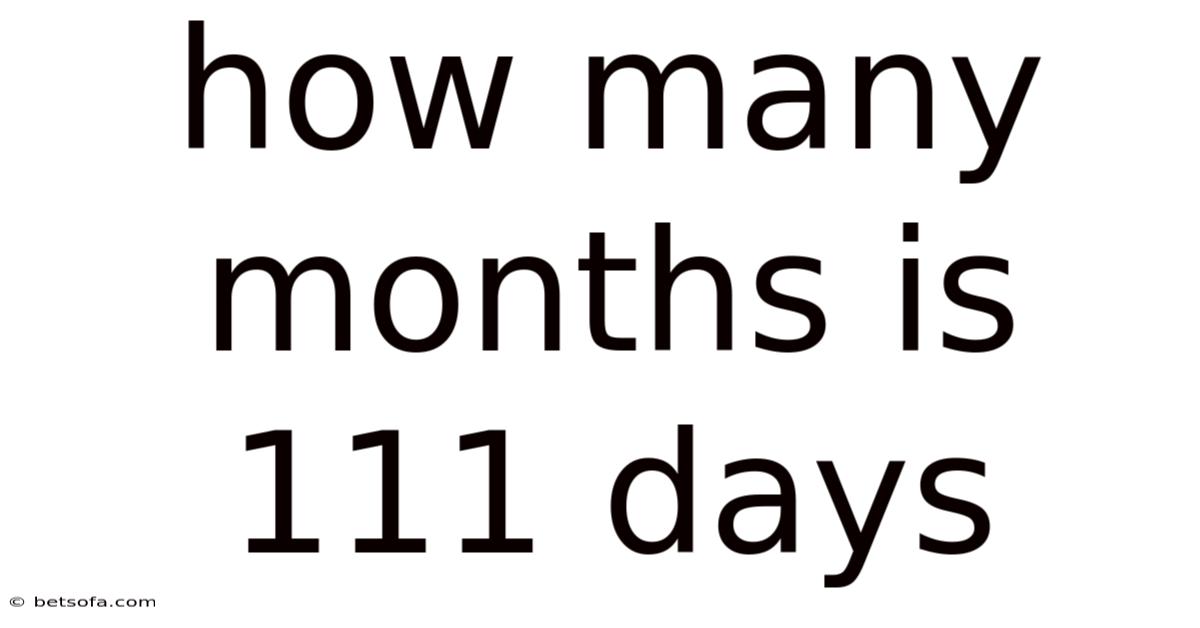 How Many Months Is 111 Days
