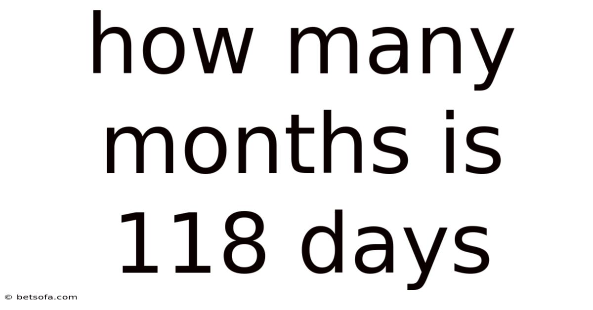 How Many Months Is 118 Days