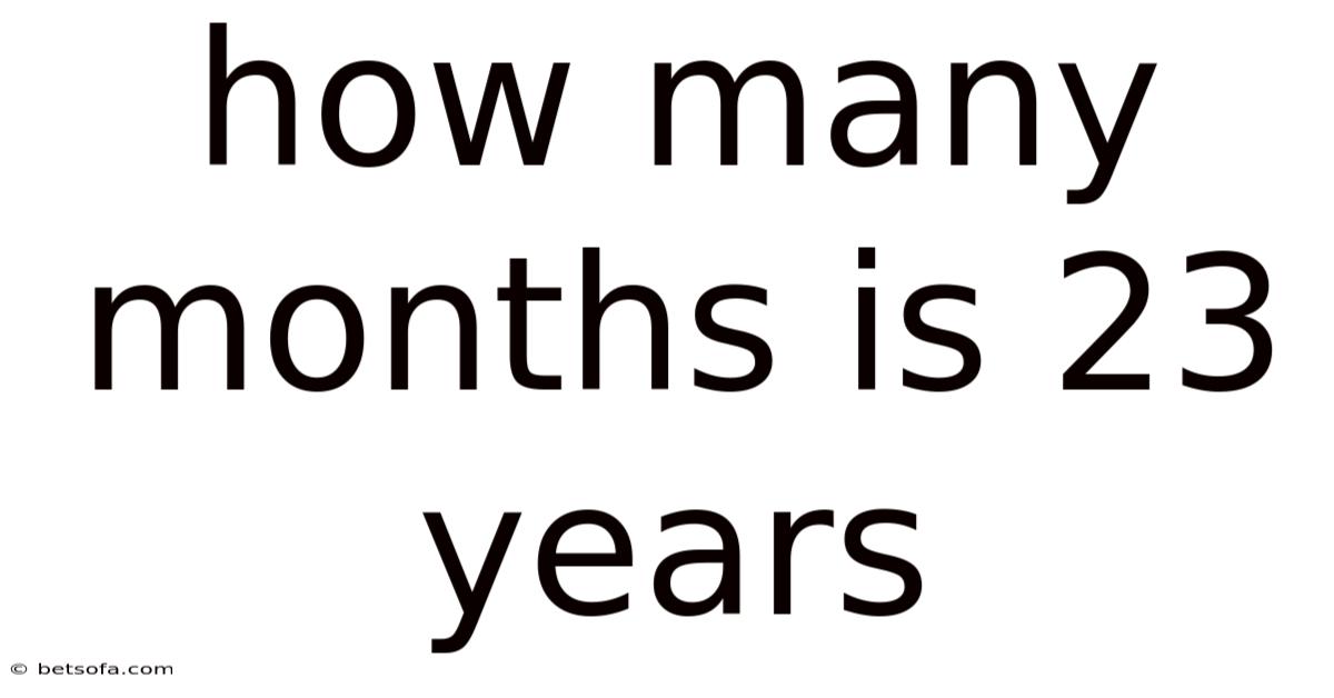 How Many Months Is 23 Years
