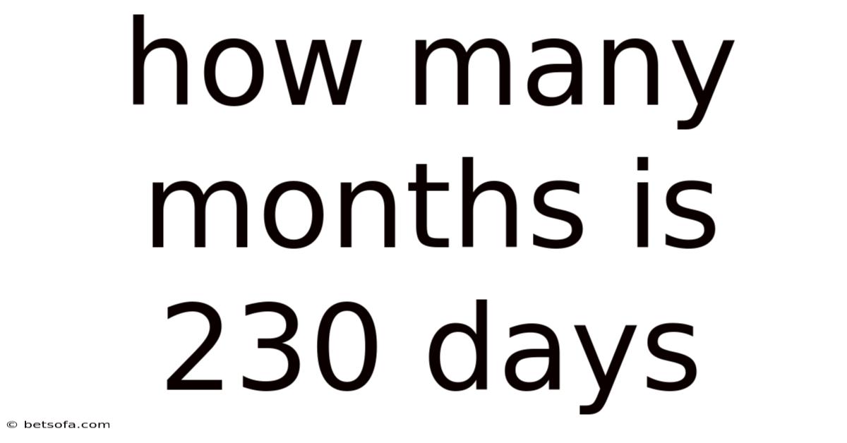 How Many Months Is 230 Days