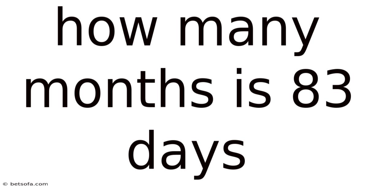 How Many Months Is 83 Days