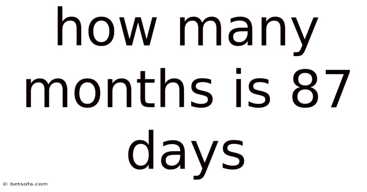 How Many Months Is 87 Days