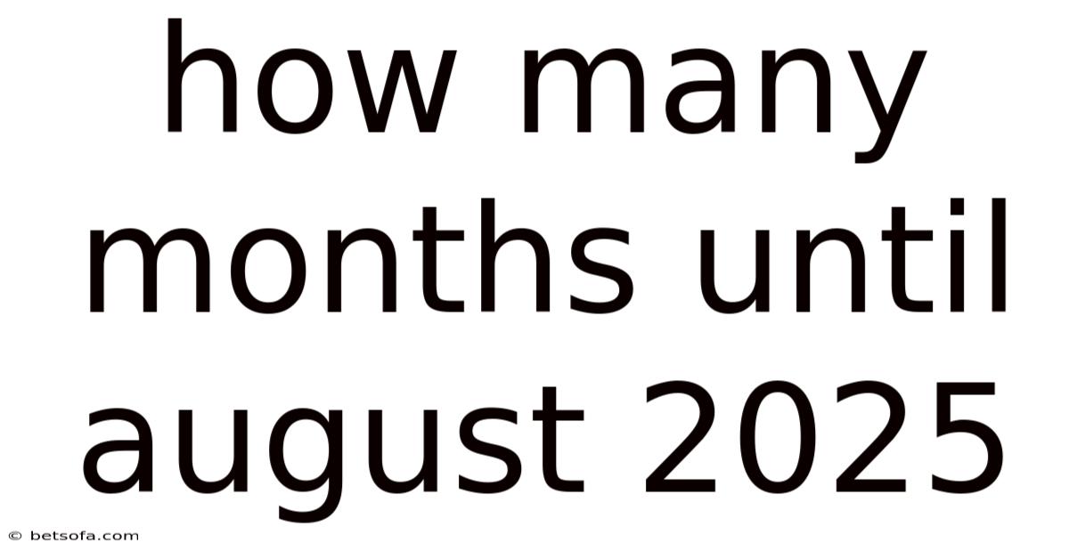How Many Months Until August 2025