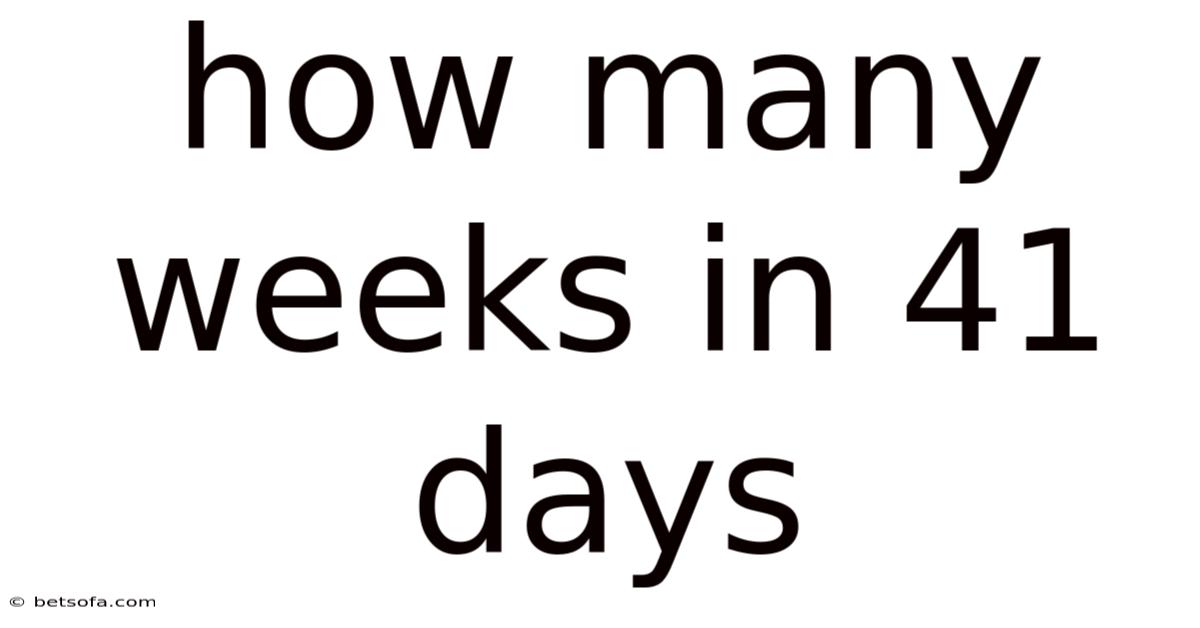 How Many Weeks In 41 Days