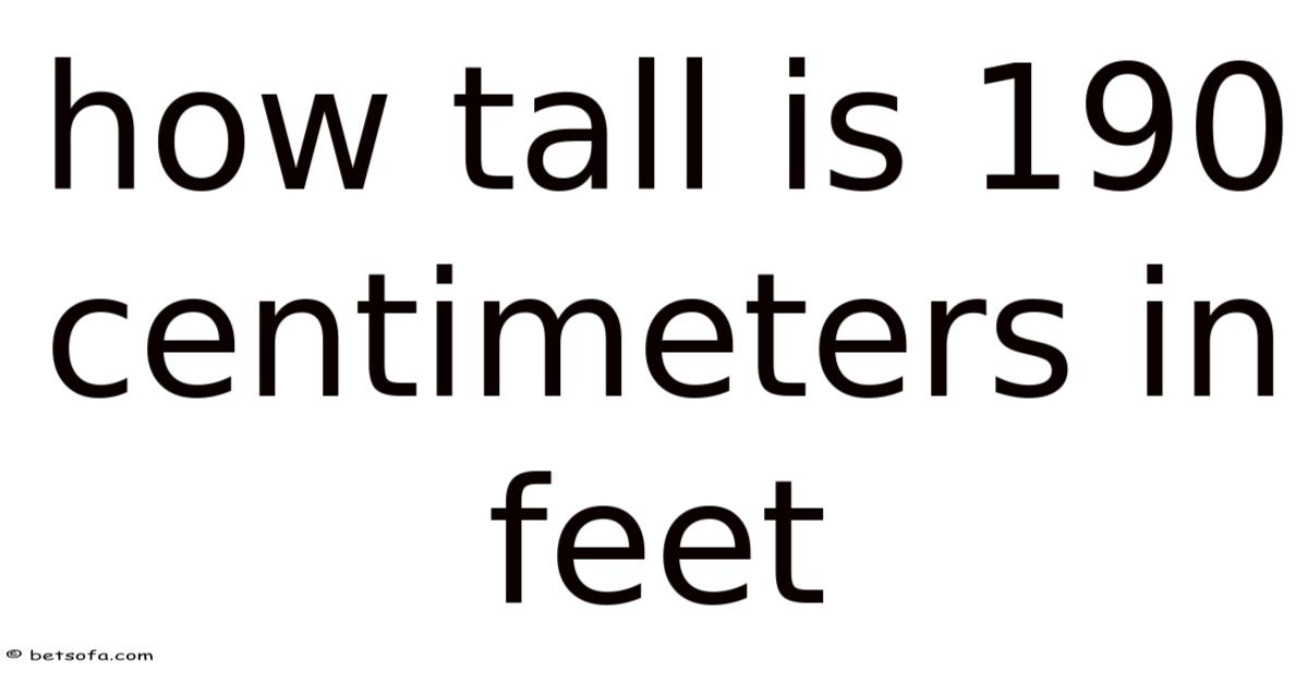 How Tall Is 190 Centimeters In Feet
