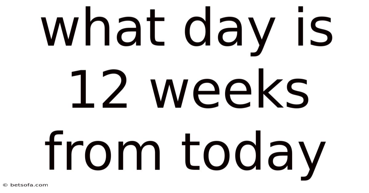 What Day Is 12 Weeks From Today