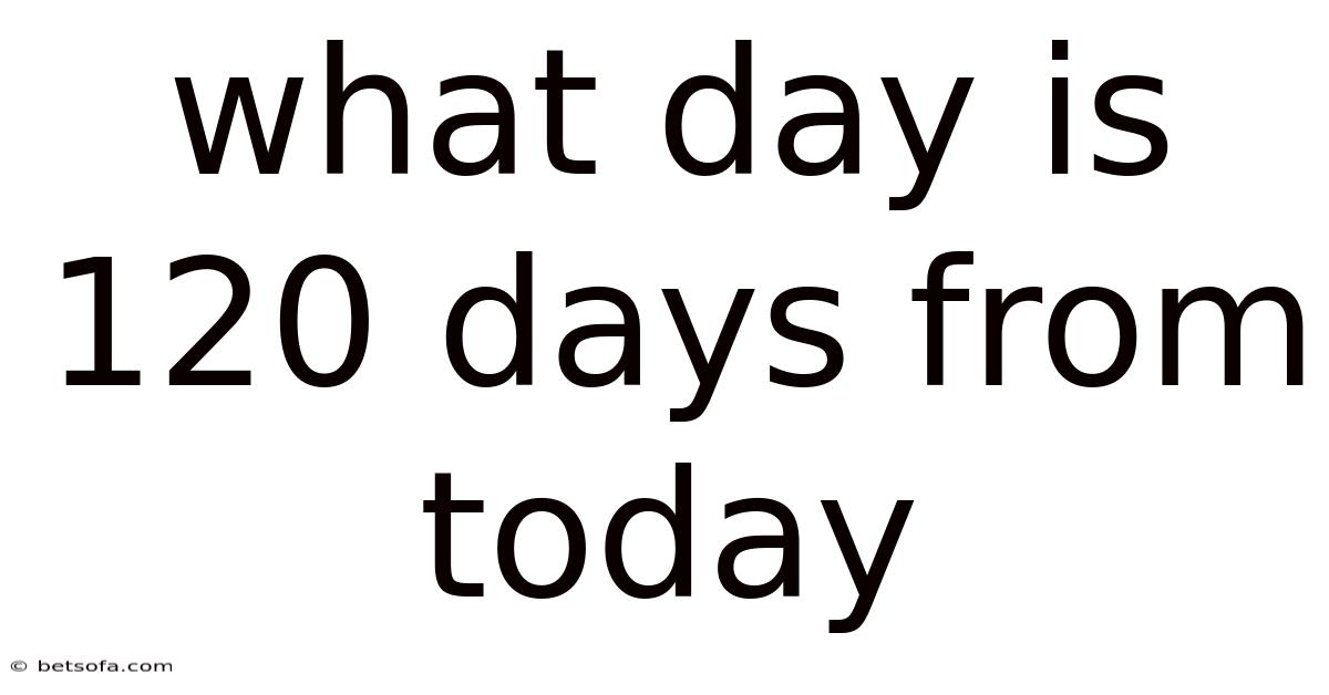 What Day Is 120 Days From Today