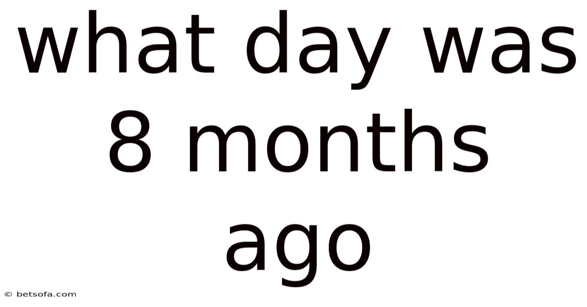 What Day Was 8 Months Ago