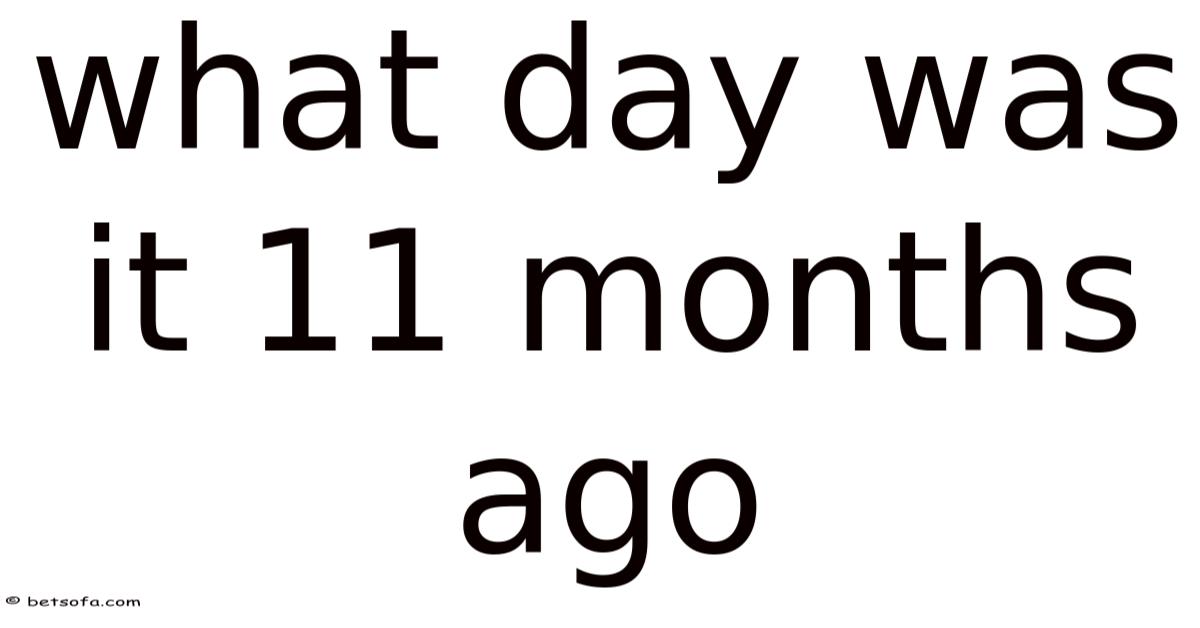 What Day Was It 11 Months Ago