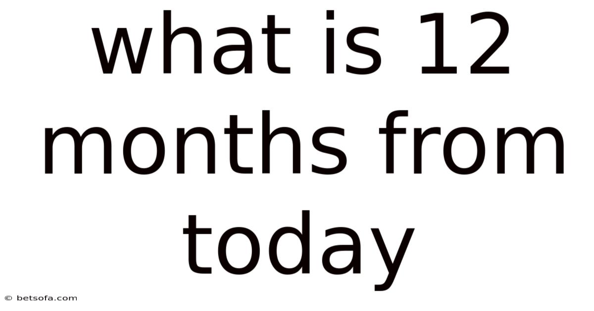 What Is 12 Months From Today