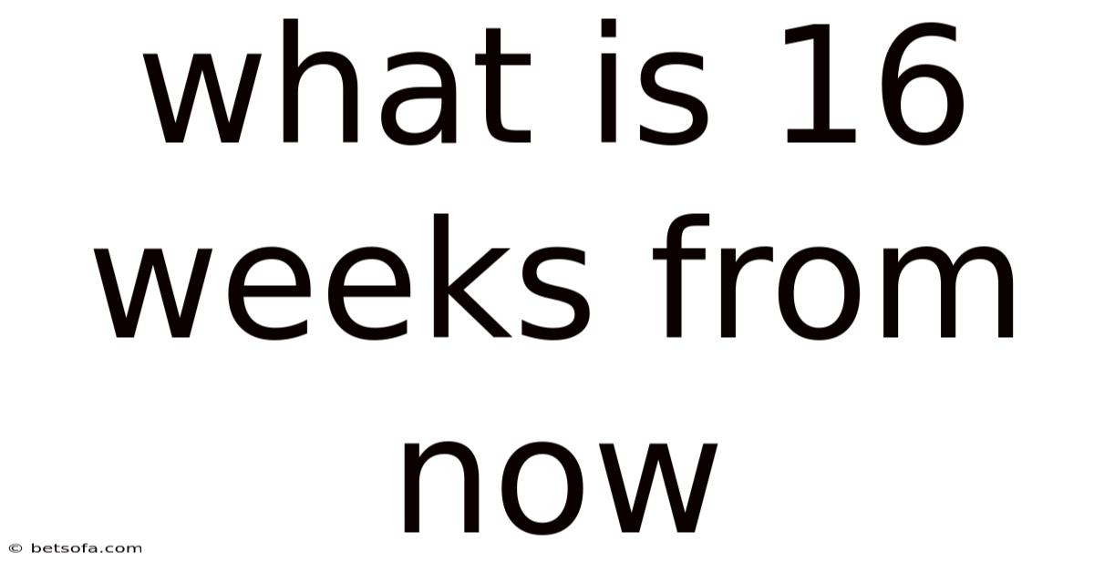 What Is 16 Weeks From Now