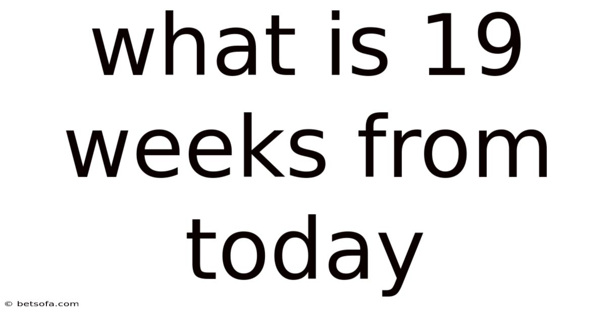 What Is 19 Weeks From Today