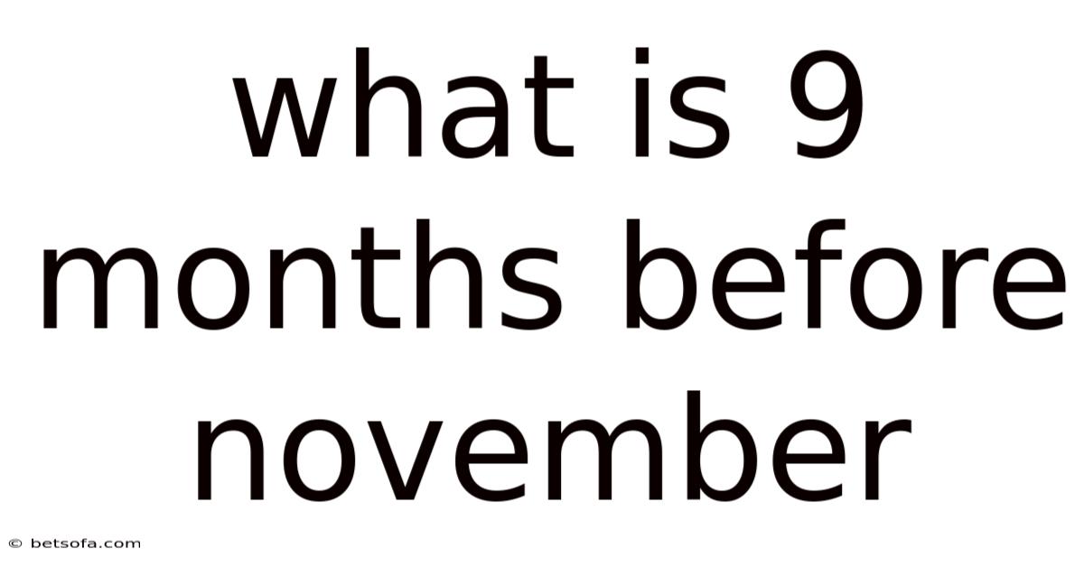 What Is 9 Months Before November