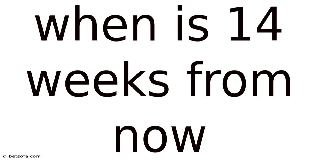 When Is 14 Weeks From Now